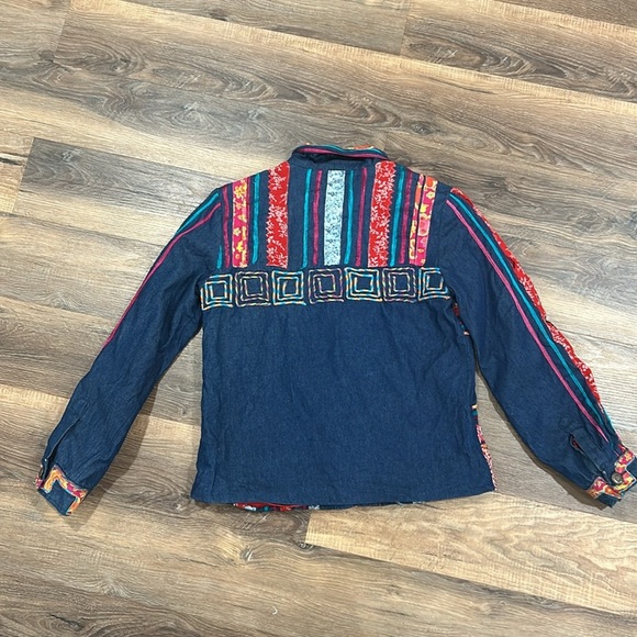 Madison Studio embroidered jacket 100% Cotton button up multicolor look size S - Picture 11 of 16